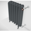 TERMA Plain retro radiátor farba Flat Black stojaci celok zboku