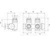 Terma stredový rohový ventil pre kombinované pripojenie - schéma