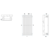 IRSAP Arpa 12 vertikálny dizajnový radiátor - Technický náčrt