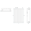 IRSAP Arpa 23 vertikálny dizajnový radiátor - Technický náčrt