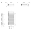 TERMA Quadrus Bold One dizajnový radiátor Schéma