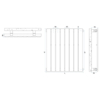 IRSAP Piano vertikálny dizajnový radiátor  - Technický náčrt