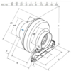 Systemair RVK 100E2 sileo kruhový ventilátor - rozmery