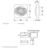 Ventilátor Xpelair LV 100 - rozmery
