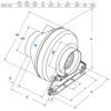 Systemair RVK 125E2 sileo kruhový ventilátor - rozmery