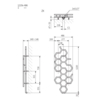 TERMA Hex dizajnový radiátor 1220x486mm Schéma
