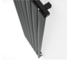 TERMA Pier dizajnový radiátor 1800x580 farba Metallic Black zboku