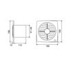 Ventilátor Xpelair SL 150 HT - rozmery