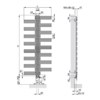 Zehnder Yucca dizajnový radiátor - rozmery
