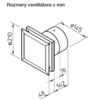 Helios MiniVent M1/150 dvojotáčkový štandardný ventilátor  s EC motorom - rozmery