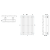 IRSAP Arpa 18 2 vertikálny oceľový článkový radiátor - Technický náčrt