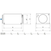 Systemair KVK Slim 250EC kruhový ventilátor - rozmery