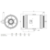 Systemair prio 355 EC kruhový ventilátor - rozmery