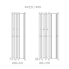 Terma Passo MH dizajnový radiátor so zrkadlom - rozmery