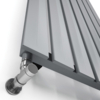 TERMA Pier dizajnový radiátor 1800x580 farba Metallic Grey detail