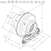 Systemair RVK 150E2 sileo kruhový ventilátor - rozmery