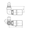Terma trojosá termostatická sada ventilov - rozmery