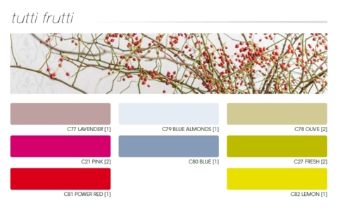 TUTTI FRUTTI farebná paleta