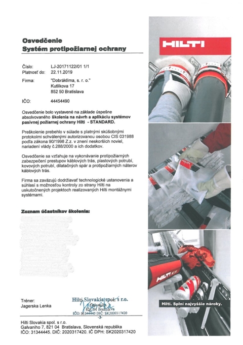 Protipožiarna ochrana Hilti