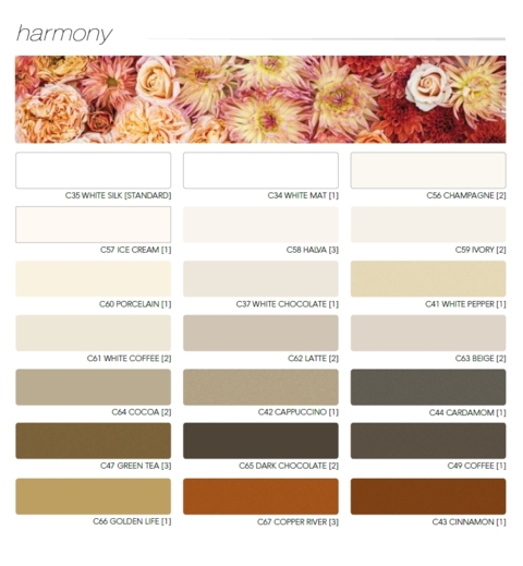 HARMONY farebná paleta