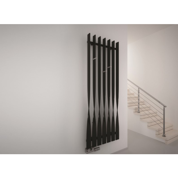 TERMA Cyklon V dizajnový radiátor 1900x580 - farba Soft 9005 -  vhodný pre moderný interiér