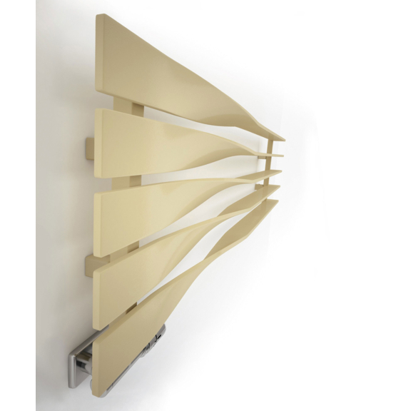 TERMA Cyklon H dizajnový radiátor RAL 1015 zboku