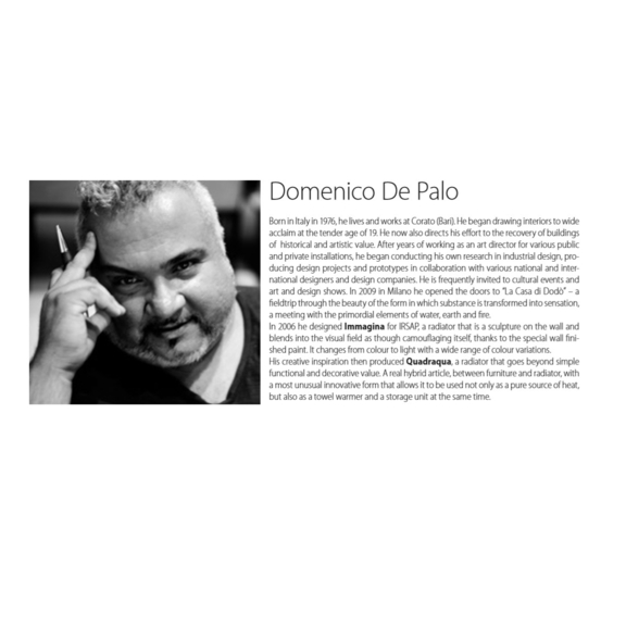 IRSAP Quadraqua dizajnový radiátor dizajnér Domenico de Palo