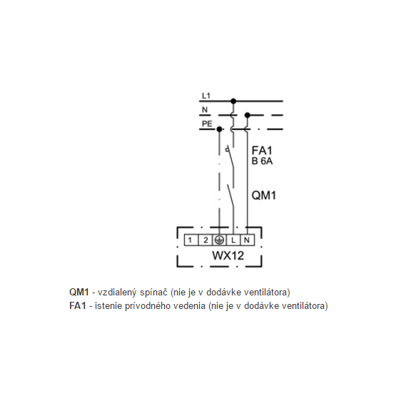 Ventilátor Xpelair WX 12 - schéma zapojenia