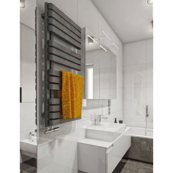 TERMA Warp S dizajnový radiátor 1110x500 farba Salt and Pepper - interiér