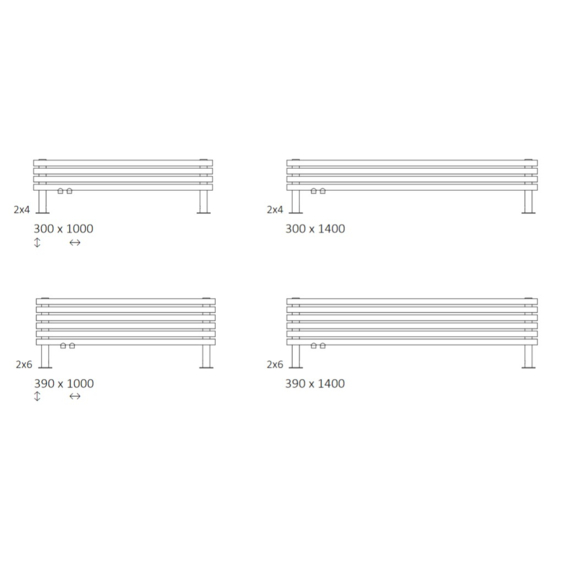 TERMA Tune HSD dizajnový radiátor pod okno Dostupné veľkosti