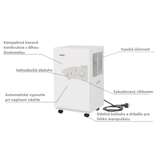 Master DH 721 poloprofesionálny odvlhčovač vzduchu popis