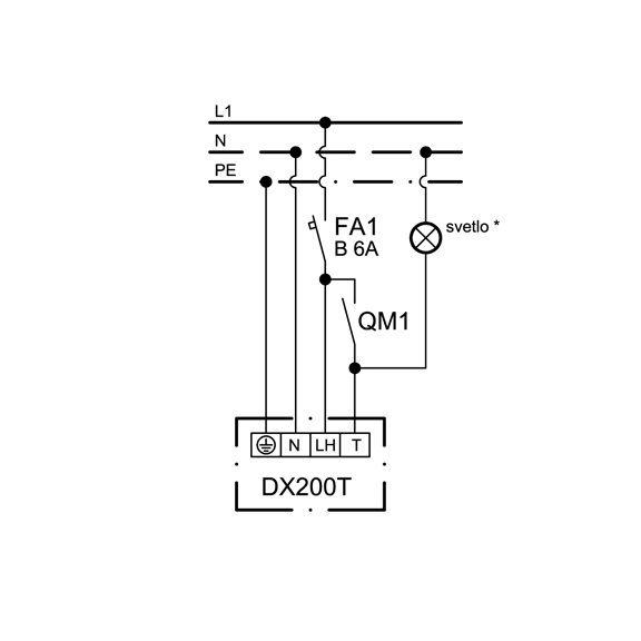 Ventilátor Xpelair DX 200 T Premier - schéma zapojenia