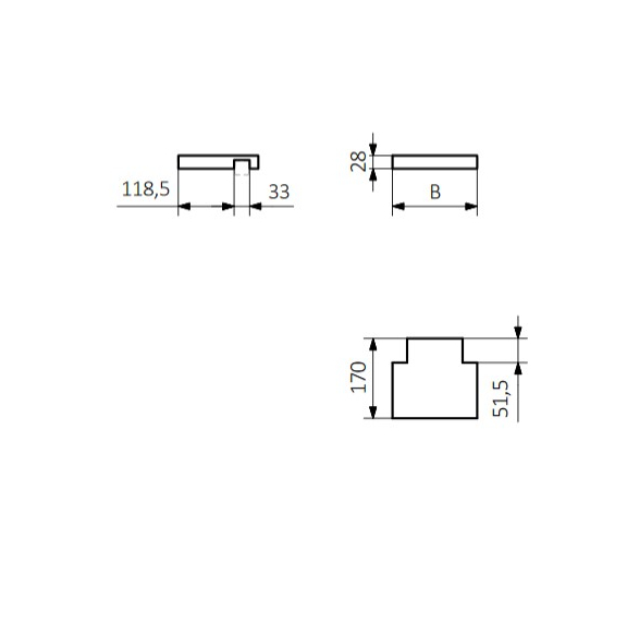TERMA Drevená polička na uteráky Easy 20 cm rozmery