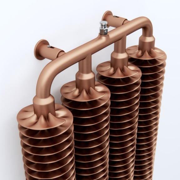 TERMA Ribbon V retro radiátor 1920x390 farba Copper- Meď špirály