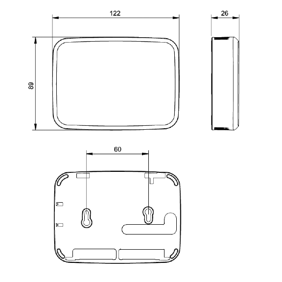 Soler & Palau AIRSENS-CO2 inteligentný senzor CO2 - rozmery