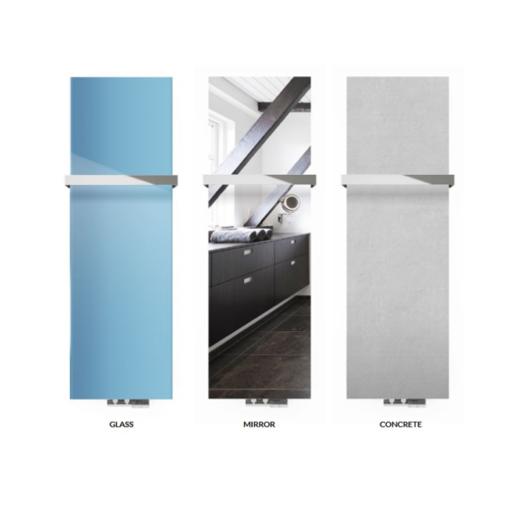 TERMA Case Slim dizajnový vertikálny radiátor - sklo/zrkadlo/betón