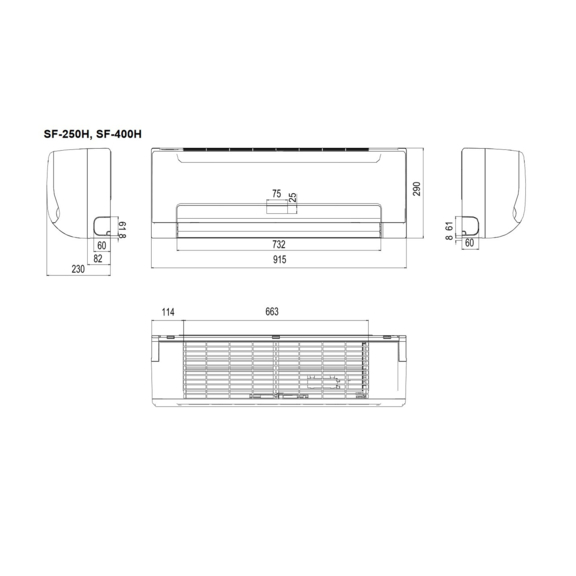 Sinclair SF-250H nástenný fancoil - Schéma prístroja