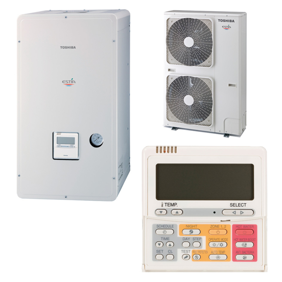 Tepelné čerpadlo Toshiba ESTIA HWS-1404XWHM3-E+HWS-1104H-E