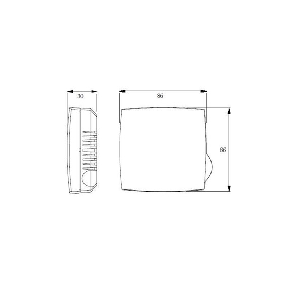 Systemair TG-R4/PT1000 snímač - Rozmery