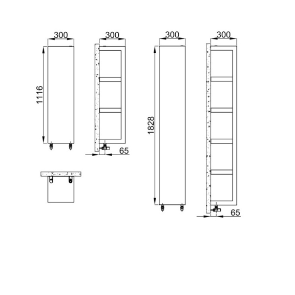 IRSAP Quadraqua dizajnový radiátor 2 veľkosti