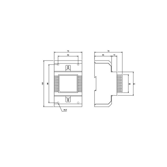 Systemair PSS48 trafo 24V - Rozmery