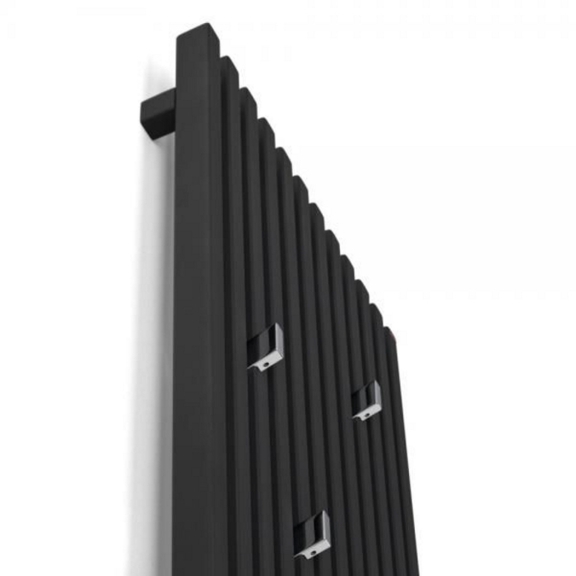 TERMA Triga dizajnový radiátor na výšku -  farba Metallic Black - háčiky Zip