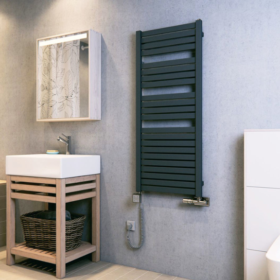 TERMA Mantis dizajnový radiátor v interiéri - detail