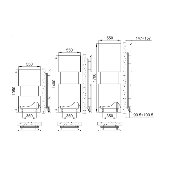 IRSAP M'ama kúpeľňový radiátor Schéma - 3 veľkosti