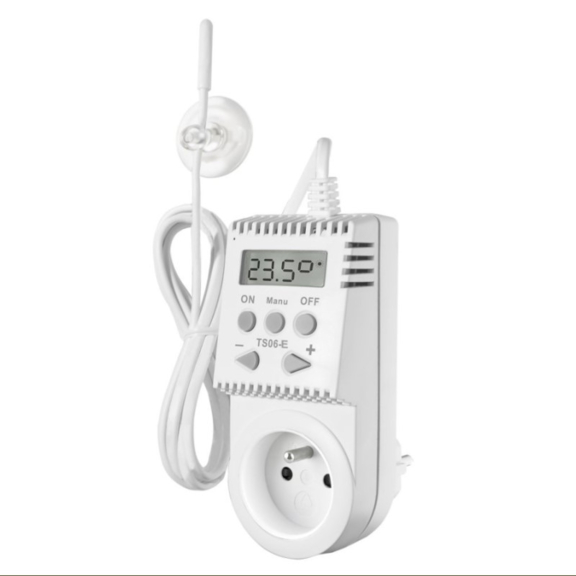 Tepelne spínaná zásuvka s externým snímačom TS06-E