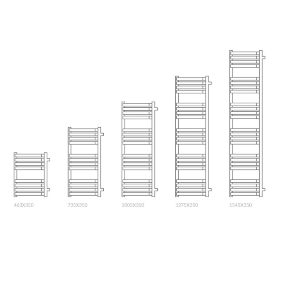 TERMA incorner rohový radiátor Dostupné rozmery