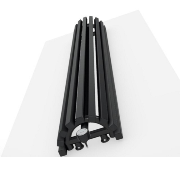 TERMA Triga AN E dizajnový radiátor 1700x280 farba Metallic Black detail - profily do polkruhu
