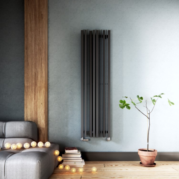 TERMA Sherwood V dizajnový radiátor 1600x440 farba Metallic Grey