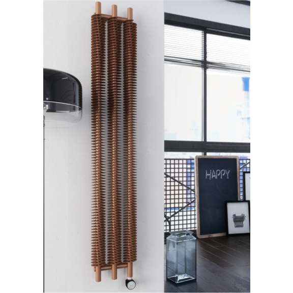 TERMA Ribbon V E dizajnový radiátor 1800x290 farba Copper