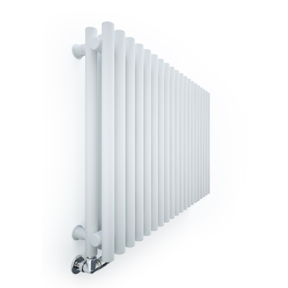 TERMA Tune VWD dizajnový radiátor 600x990 farba Soft White pohľad zboku